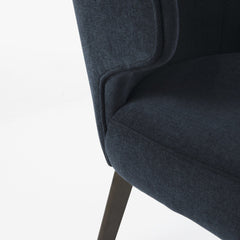 Navy Blue And Black Wingback Dining Side Chair - Homeroots