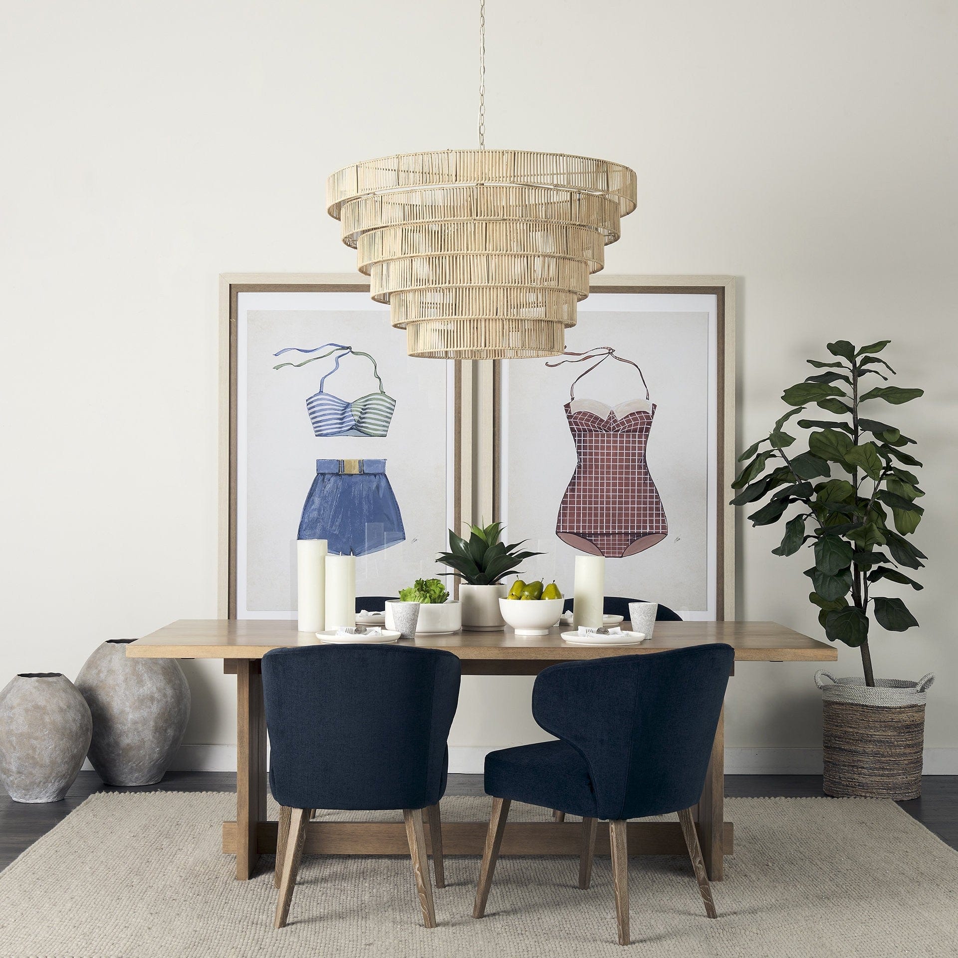 Navy Blue And Black Wingback Dining Side Chair - Homeroots