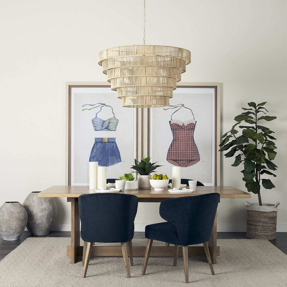 Navy Blue And Black Wingback Dining Side Chair - Homeroots - Flyclothing LLC