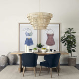 Navy Blue And Black Wingback Dining Side Chair - Homeroots - Flyclothing LLC