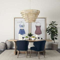 Navy Blue And Black Wingback Dining Side Chair - Homeroots