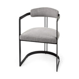 Curvy Black and Gray Upholstered Dining Armchair - Homeroots