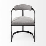 Curvy Black and Gray Upholstered Dining Armchair - Homeroots