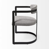 Curvy Black and Gray Upholstered Dining Armchair - Homeroots