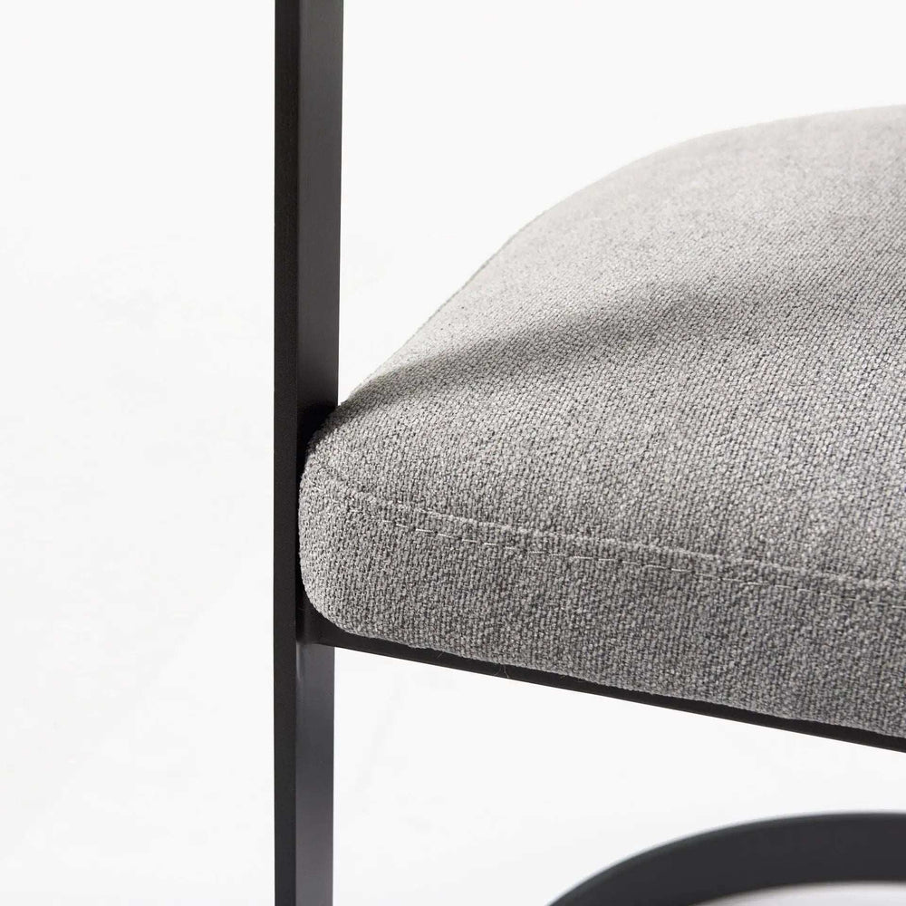 Curvy Black and Gray Upholstered Dining Armchair - Homeroots - Flyclothing LLC