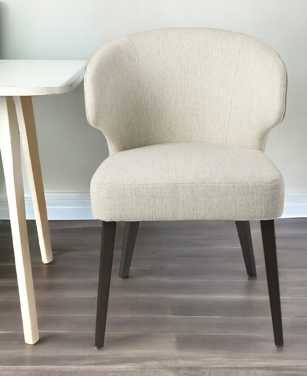 Ivory and Black Wingback Dining Side Chair - Homeroots