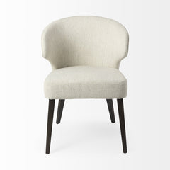 Ivory and Black Wingback Dining Side Chair - Homeroots