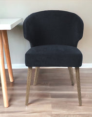 Navy Blue And Brown Wingback Dining Side Chair - Homeroots