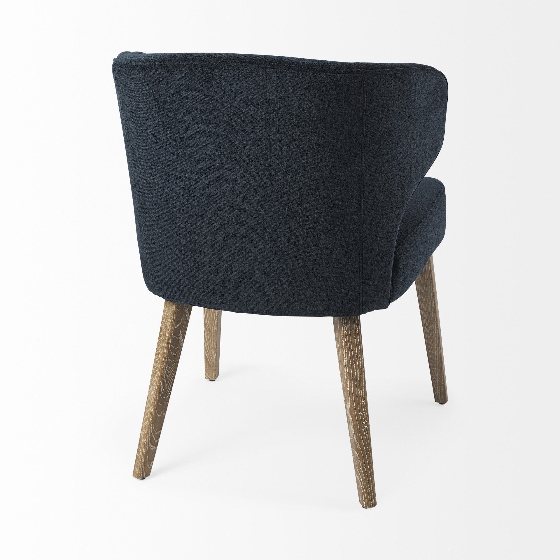 Navy Blue And Brown Wingback Dining Side Chair - Homeroots