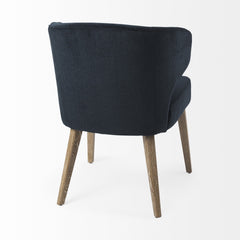 Navy Blue And Brown Wingback Dining Side Chair - Homeroots