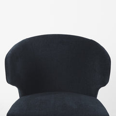 Navy Blue And Brown Wingback Dining Side Chair - Homeroots