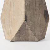 9" Natural Stain Geometric Wooden Vase - Homeroots