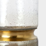 13" Smoked Bubble Glass Gold Accent Vase - Homeroots