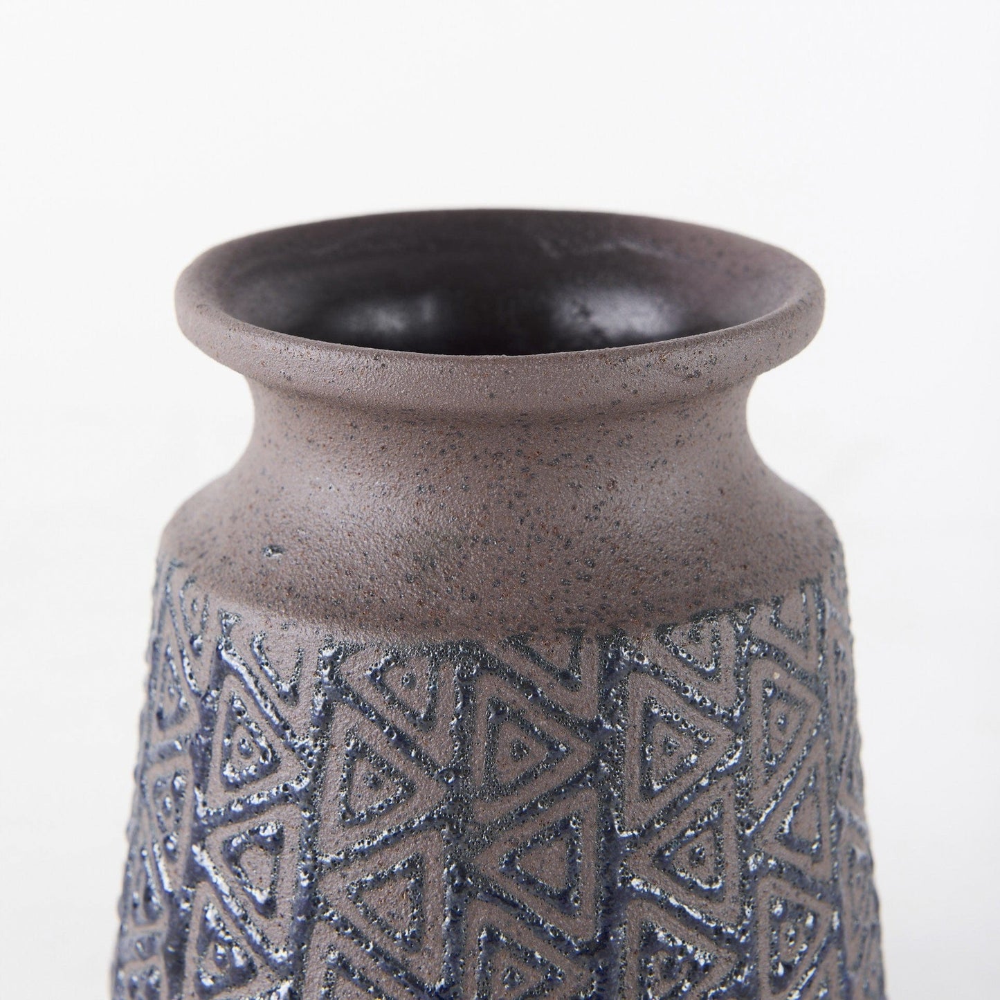 6" Brown and Blue Tribal Ceramic Vase - Homeroots - Flyclothing LLC
