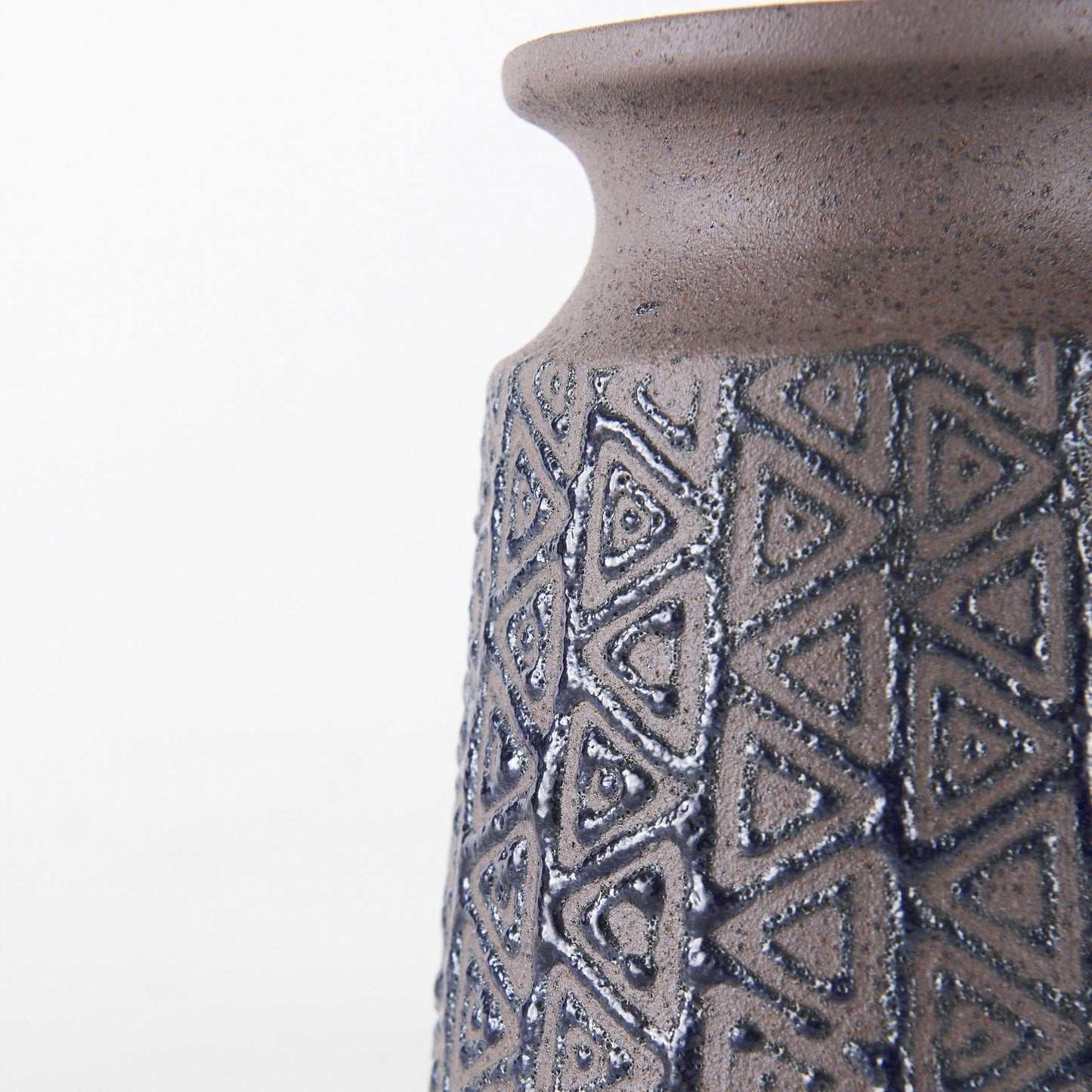 6" Brown and Blue Tribal Ceramic Vase - Homeroots - Flyclothing LLC