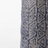 7" Brown and Blue Tribal Ceramic Vase - Homeroots