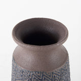 11" Brown and Blue Tribal Ceramic Vase - Homeroots