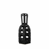 9" Black Pierced Pattern Ceramic Vase - Homeroots