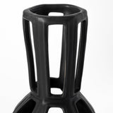 9" Black Pierced Pattern Ceramic Vase - Homeroots - Flyclothing LLC