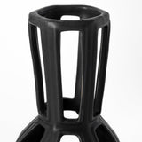 9" Black Pierced Pattern Ceramic Vase - Homeroots