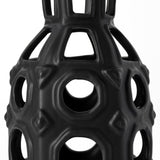 9" Black Pierced Pattern Ceramic Vase - Homeroots - Flyclothing LLC