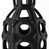 9" Black Pierced Pattern Ceramic Vase - Homeroots