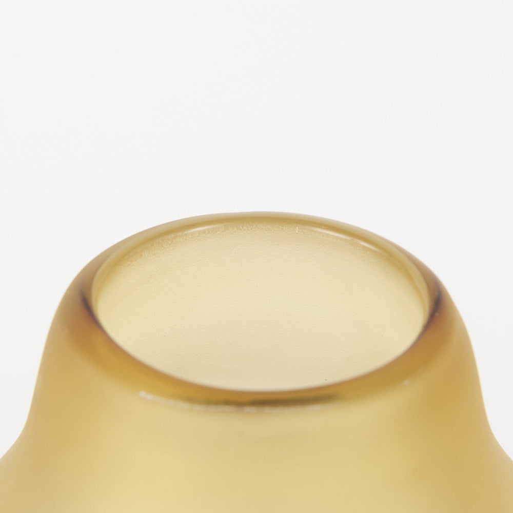 14" Brown and Beige Smoky Sand Dunes Glass Vase - Homeroots