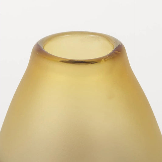 11" Brown and Beige Smoky Sand Dunes Glass Vase - Homeroots