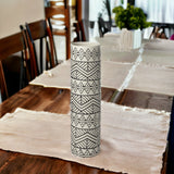 14" Ceramic Cream Geometric Cylinder Table Vase - Homeroots - Flyclothing LLC