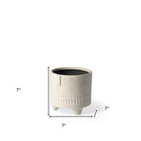 7" Bohemian Beige Happy Face Tribal Vase - Homeroots - Flyclothing LLC