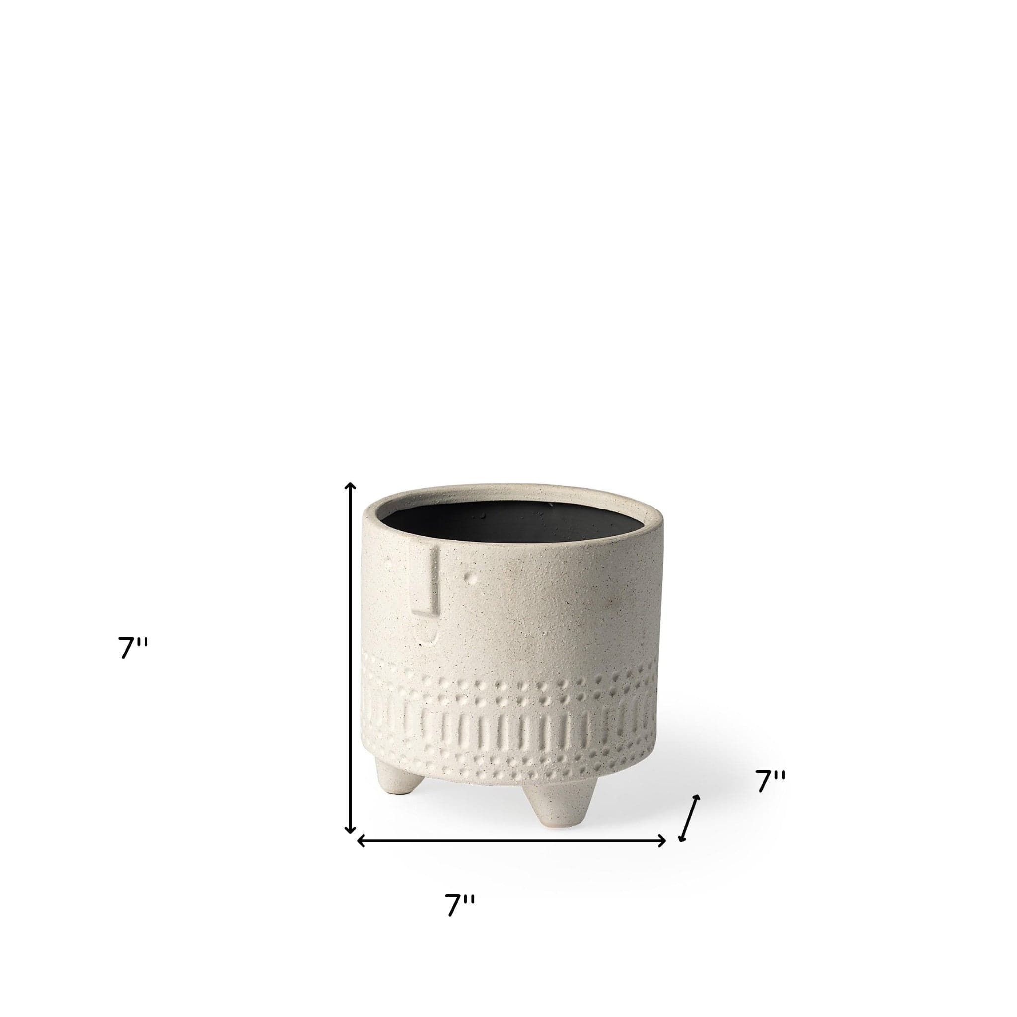 7" Bohemian Beige Happy Face Tribal Vase - Homeroots - Flyclothing LLC