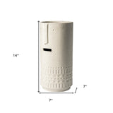 14" Bohemian Beige Happy Face Tribal Vase - Homeroots - Flyclothing LLC