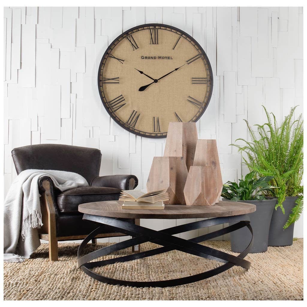 19" Natural Solid Wood Faceted Geometric Table Vase - Homeroots - Flyclothing LLC