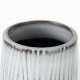19" Black White and Gray Patterned Lines Ceramic Vase - Homeroots