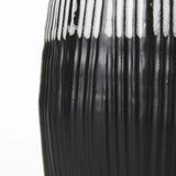 19" Black White and Gray Patterned Lines Ceramic Vase - Homeroots - Flyclothing LLC