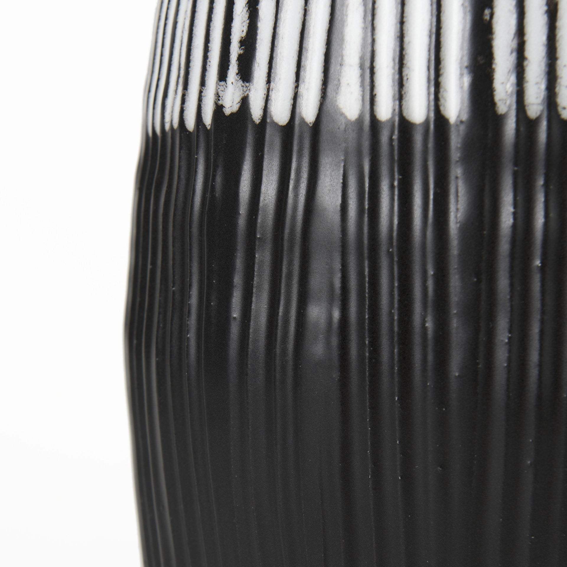 19" Black White and Gray Patterned Lines Ceramic Vase - Homeroots - Flyclothing LLC