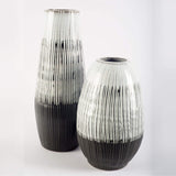 19" Black White and Gray Patterned Lines Ceramic Vase - Homeroots - Flyclothing LLC