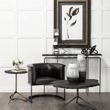 13" Black White and Gray Patterned Lines Ceramic Vase - Homeroots