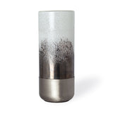 13" Brushed Silver Glass Vase - Homeroots