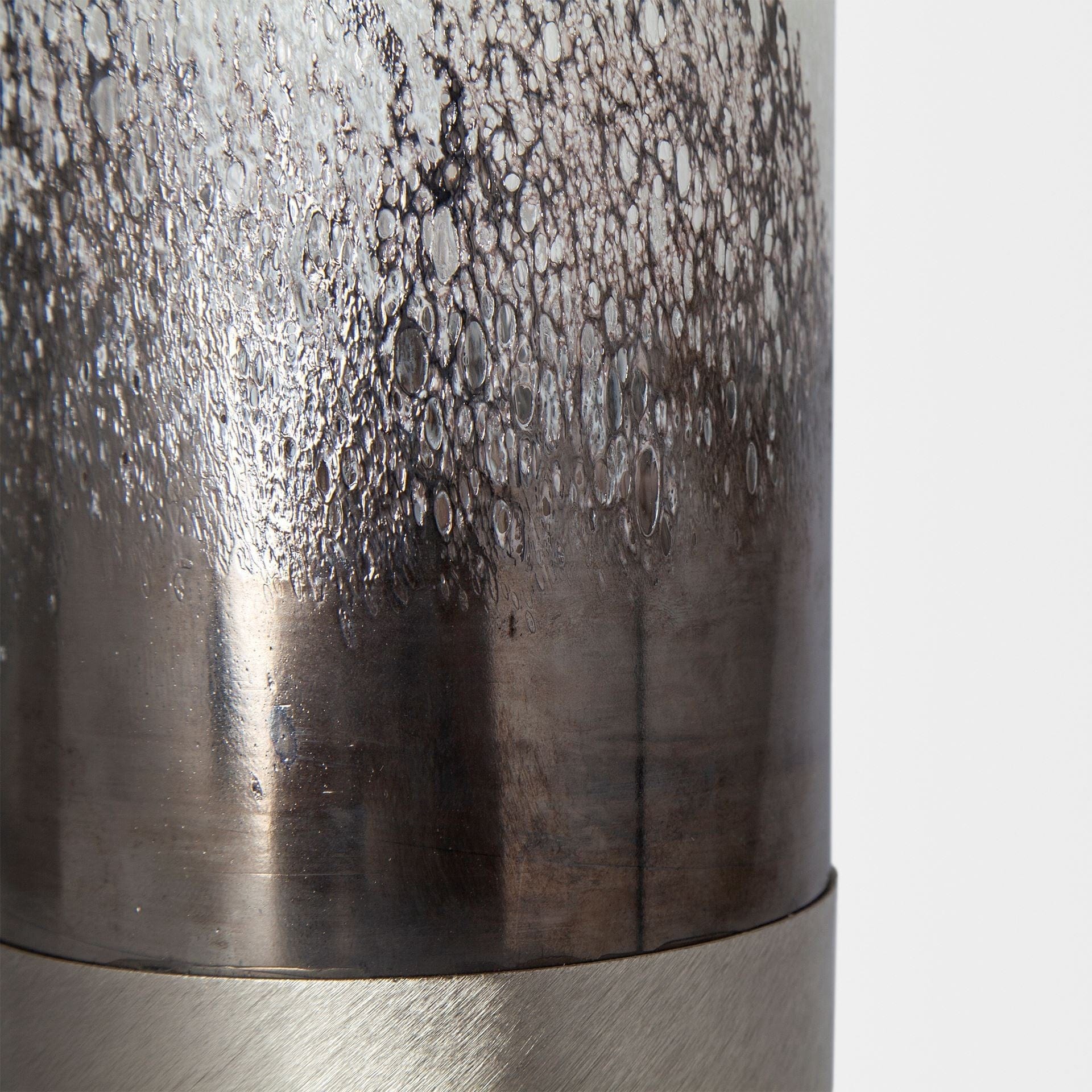 13" Brushed Silver Glass Vase - Homeroots - Flyclothing LLC
