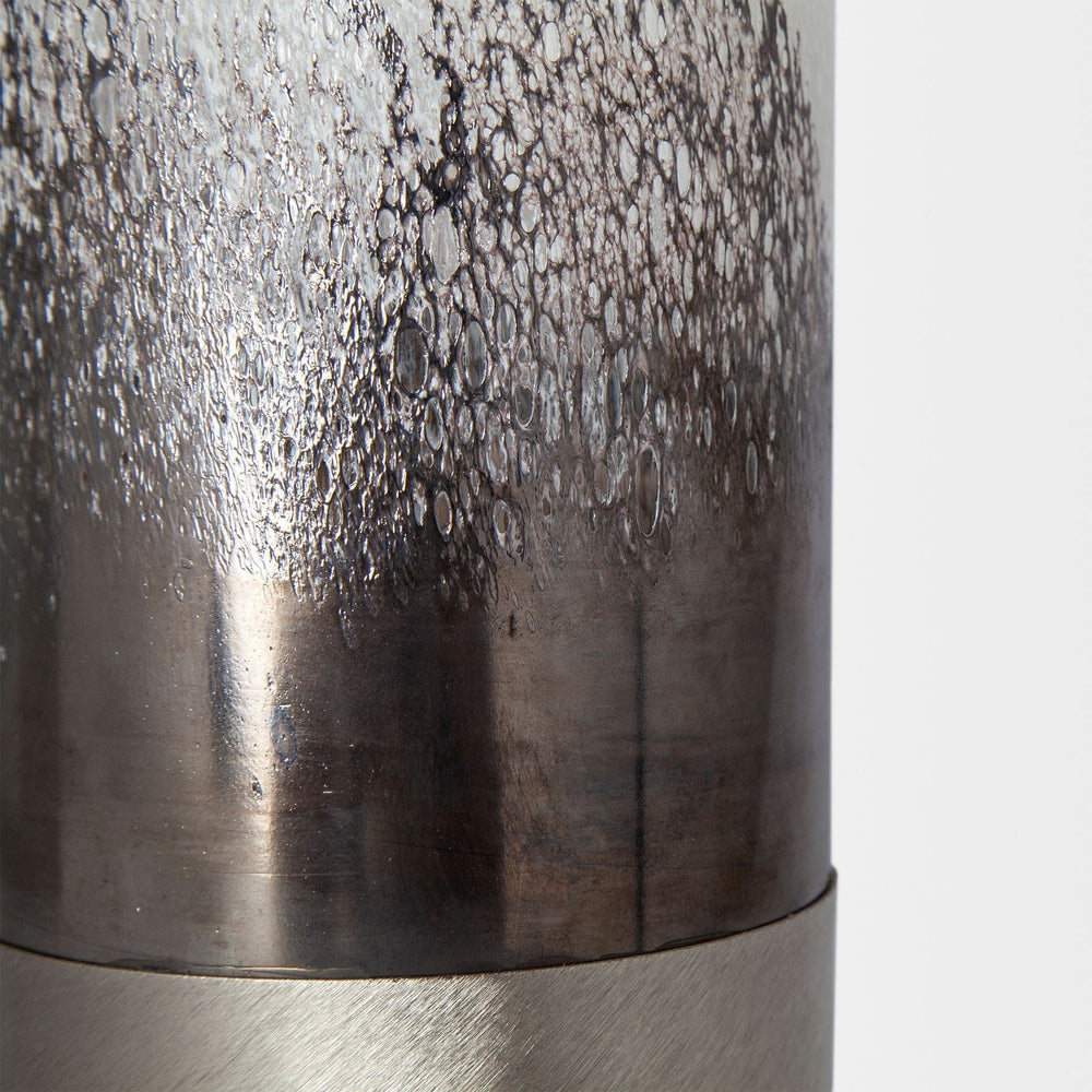 13" Brushed Silver Glass Vase - Homeroots