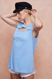 BiBi Soft Rib Knit with Cut Out Front Sleeveless Top - Trendsi - Flyclothing LLC