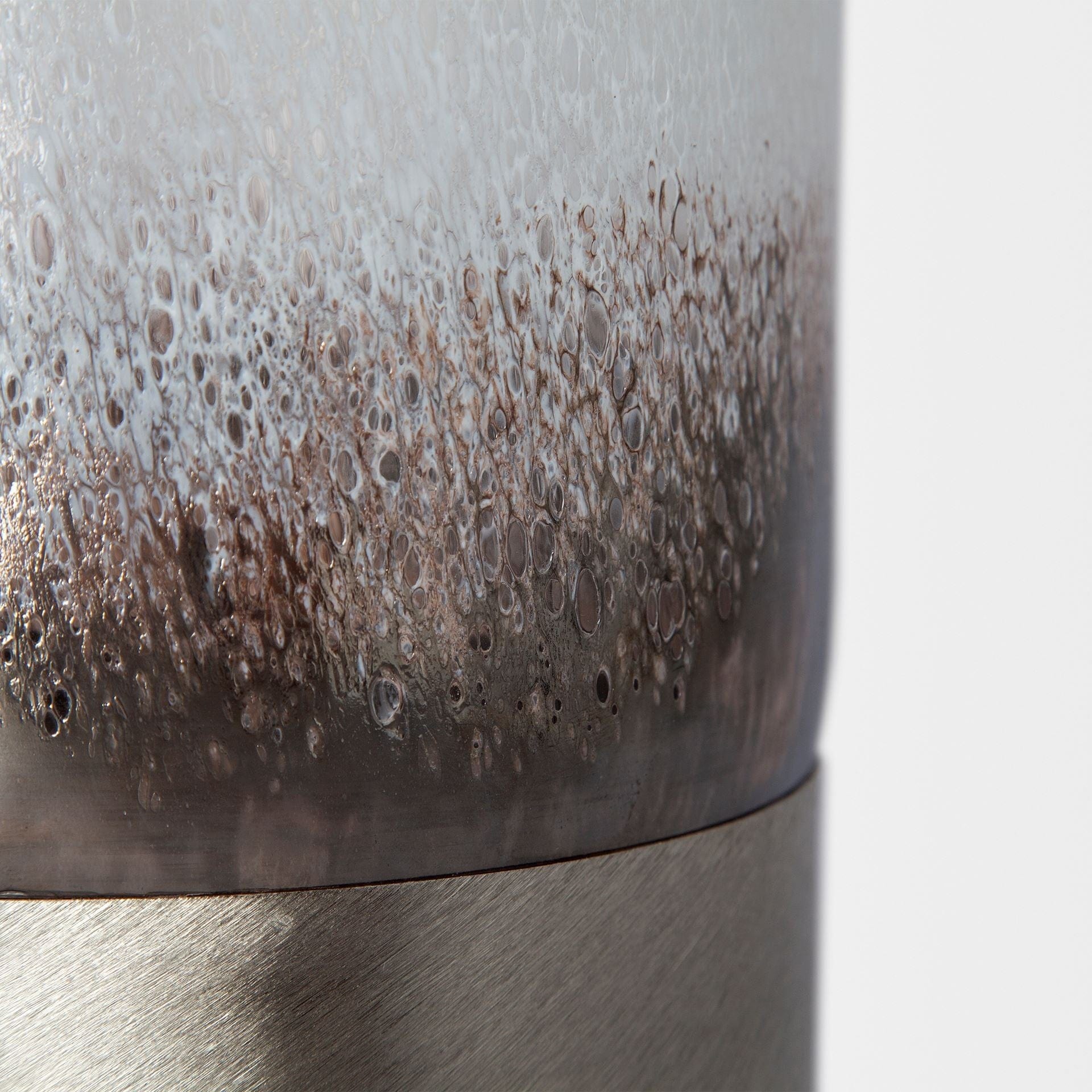 12" Brushed Silver Glass Vase - Homeroots - Flyclothing LLC