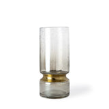 11" Smoked Bubble Glass Gold Accent Vase - Homeroots
