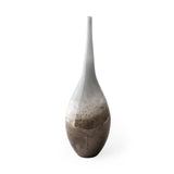 21" Blue Gray and Taupe Handblown Spun Glass Vase - Homeroots - Flyclothing LLC