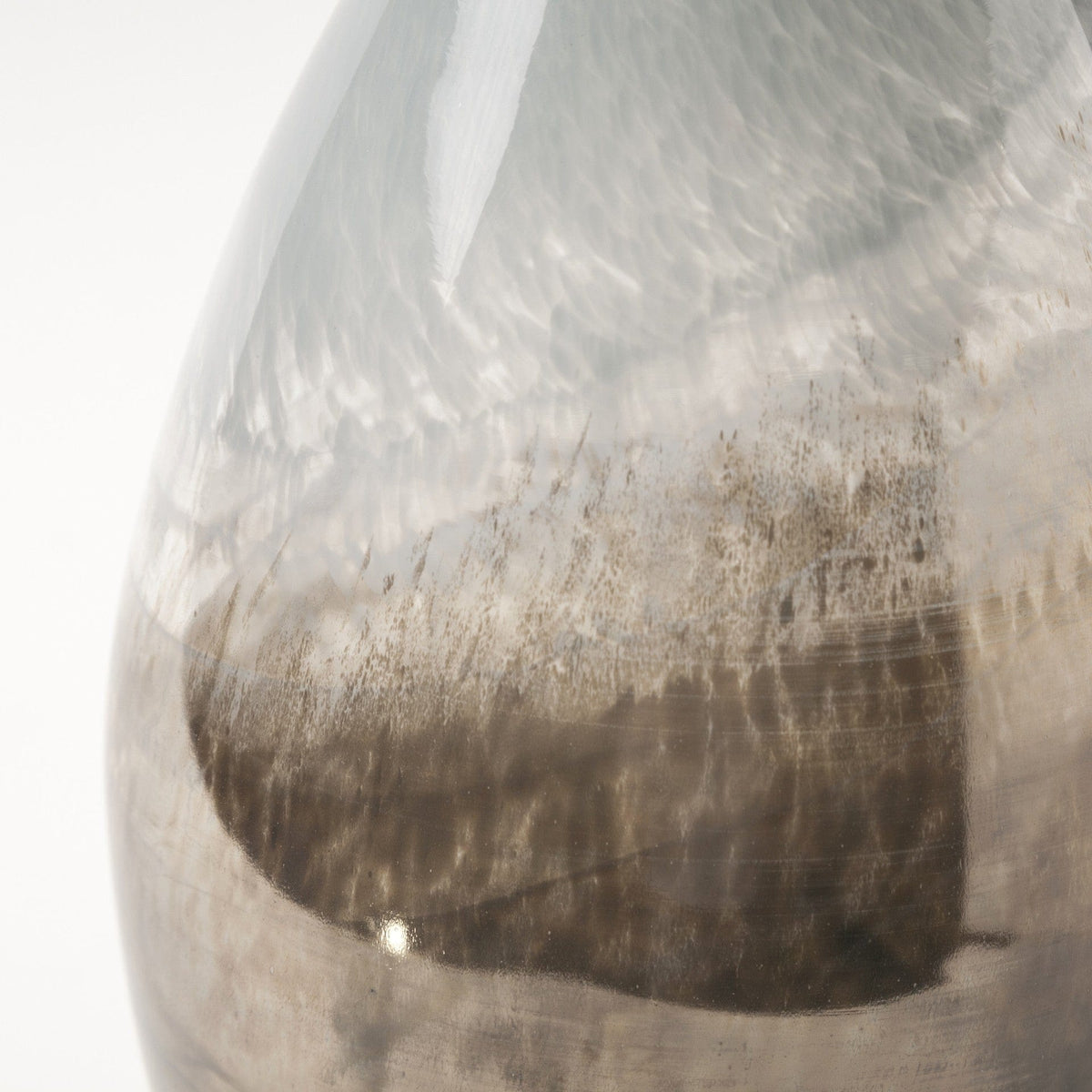 21" Blue Gray and Taupe Handblown Spun Glass Vase - Homeroots - Flyclothing LLC