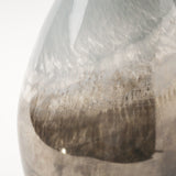 21" Blue Gray and Taupe Handblown Spun Glass Vase - Homeroots