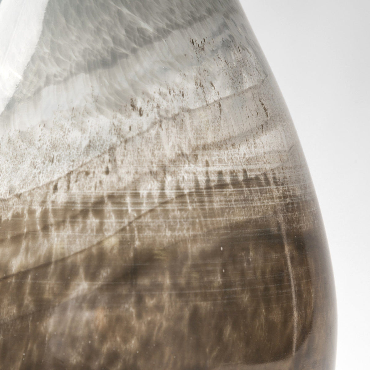 21" Blue Gray and Taupe Handblown Spun Glass Vase - Homeroots - Flyclothing LLC