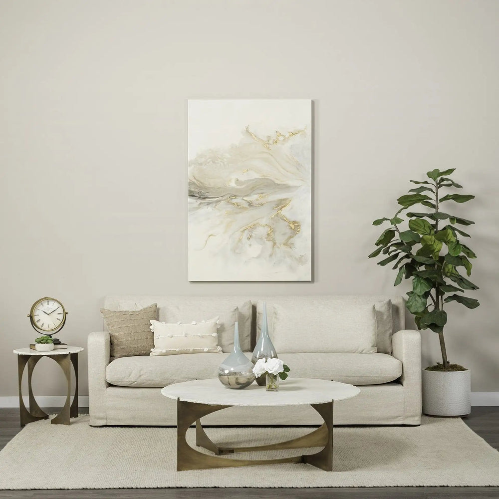 21" Blue Gray and Taupe Handblown Spun Glass Vase - Homeroots