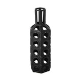 12" Black Ceramic Pierced Geometric Cylinder Table Vase - Homeroots - Flyclothing LLC